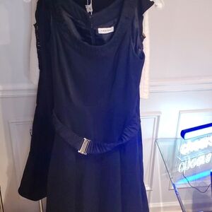 Reg $150 Calvin Klein Black dress with belt size 8